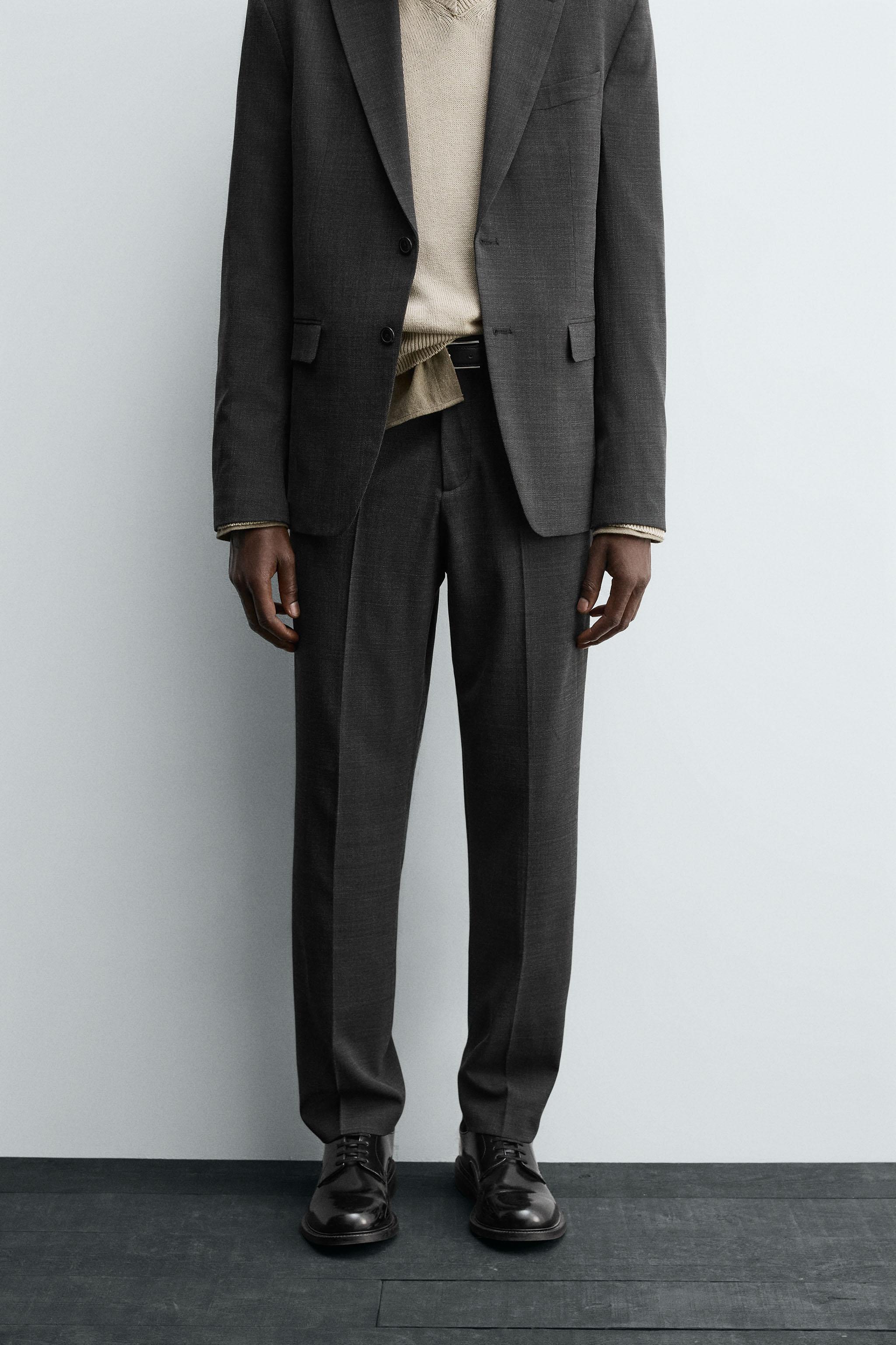 TEXTURED SUIT PANTS